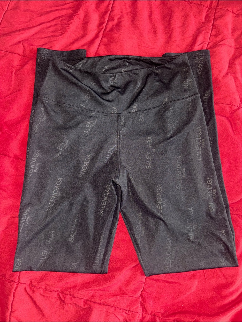Balenciaga Black Logo-Print Women’s Leggings M
